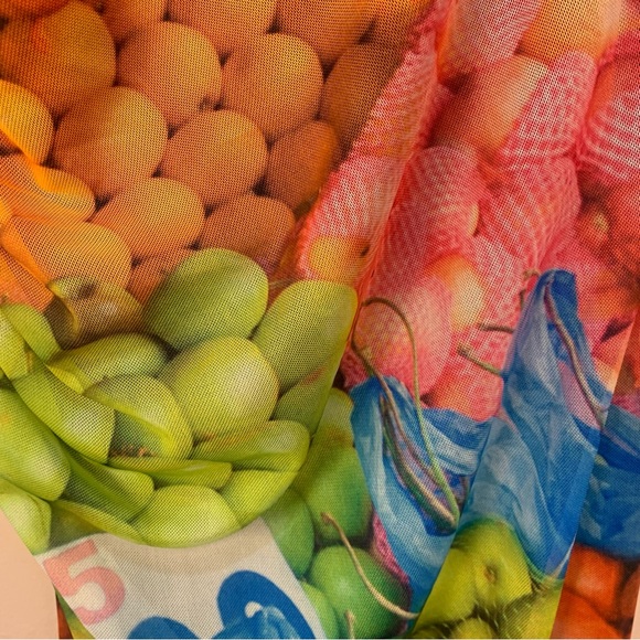 ZARA Blogger Fruit Stand Mesh Strappy Ruched Midi Slip Dress - Picture 13 of 15